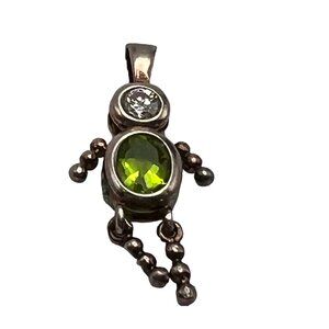 Kidstone‎ Kollectables Pendant Green Oval Stone August Birthstone Child Sterling
